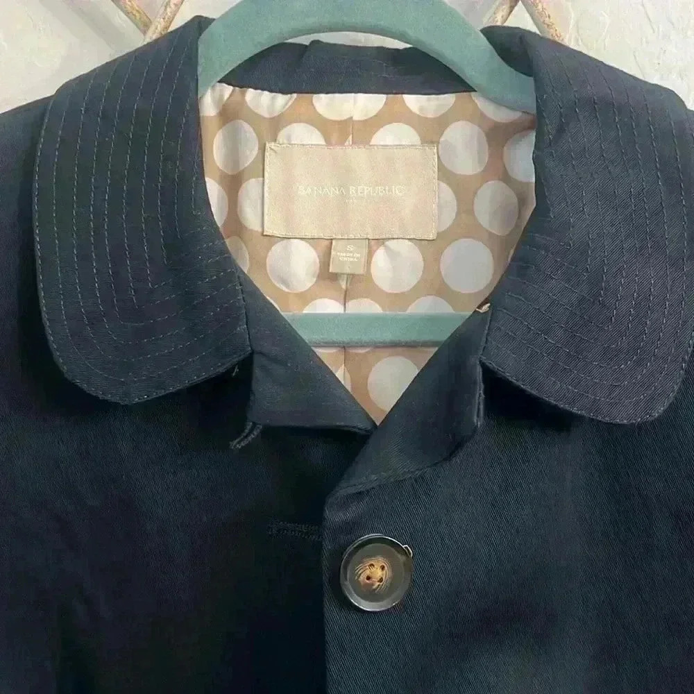 Banana Republic Navy Blue Womens Pea Coat, Size S - Picture 2 of 8